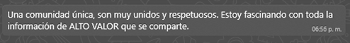 Testimonio de la comunidad