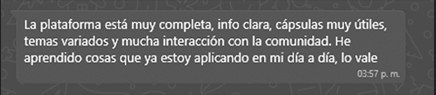 Testimonio de la comunidad