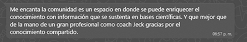 Testimonio de la comunidad