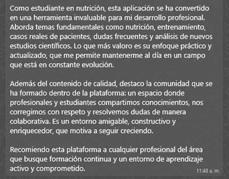 Testimonio de la comunidad